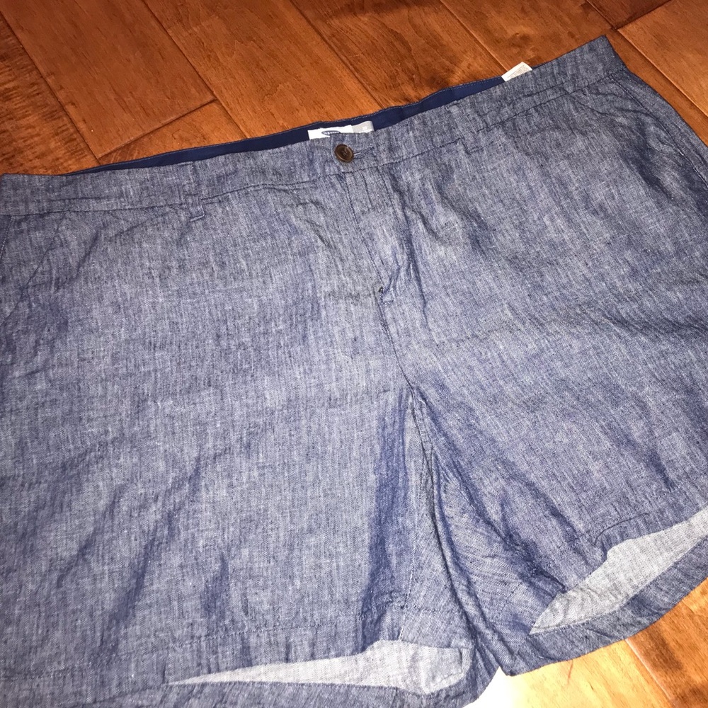 Chambray Plus Size Shorts